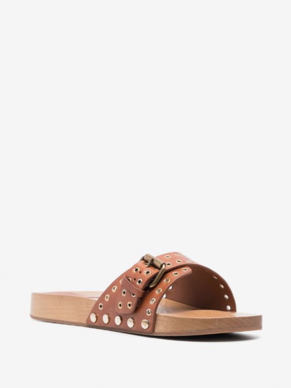 ISABEL MARANT Jaso Leather clogs In Cognac Brown Size 6 - Picture 9 of 14